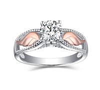 LIU JUN Hug From Heaven - Anillo conmemorativo personalizado con alas circulares con texto en inglés "To My Love I'll Hold You in My Heart", anillo de ala de ángel para mujer, Cobre, Zircón