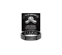 LIU JUN Pulsera con texto en inglés "Once A Brother Always A Brothers" para hombre, con texto en inglés "To My Best Brothers Ever Together", de acero inoxidable, con diseño de bandera americana