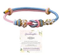 LIU JUN Pulsera para nieta, pulsera para nieta de la abuela A Link That Can Never Be Undone Pulsera de nudo de flor de melocotón ajustable trenzada para siempre joyería de regalo, L, Metal, No es una