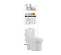 LIUBEI Mueble Baño sobre Inodoro, Estanteria Baño WC 3 Estantes Regulables Mueble Lavadora Ahorra Espacio Estanterias Almacenaje Blanco