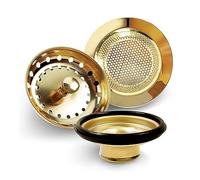 Liubeili 3 Tapones Dorados para Fregadero de Cocina, de Acero Inoxidable, tapón de eliminación de Basura, Filtro Universal antiobstrucción para Fregadero de Cocina, colador de Cesta de tamiz, Borde