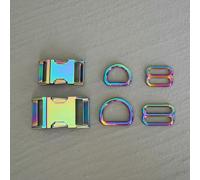 LIUBI 1 Juego de Correas metálicas de 15 mm/20 mm/25 mm, Ajuste de Anilla en D, Hebilla de liberación Deslizante para Correa de cinturón, Tres Piezas, para Collar de Perro DIY.