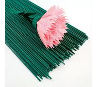 LIUBI 50 Uds. Palo de Flores Artificiales Verdes Soporte de Tallo de Hierro para Ramo de Flores DIY Accesorios de Flores de Ganchillo 45/25/15cm Tallo Floral Falso