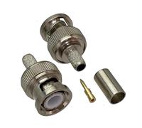 LIUCH 10 piezas Conector BNC Macho Crimp RG58 RG142 LMR195 RG400 Recto M
