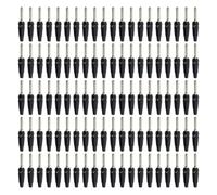 LIUCH 20/100 Uds. Conectores Enchufe Banana de 4mm conexión de Tornillo Conector apilable Envuelto Aislado de Alta Corriente Negro y Rojo(100 Black)