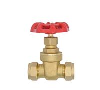 LIUCH Ajuste 15mm 22mm 28mm 35mm 42mm OD tubo de cobre Unión de compresión interruptor de válvula de compuerta de latón for aislamiento de Bomba de calentamiento de agua de plomería(Fit 28mm OD Tube)