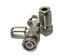 LIUCH Conectores BNC macho de 3, 5 y 10 piezas con abrazadera for cable RF recto y en ángulo recto, RG174, RG316, RG58, RG142, RG8X, RG5, RG6 y RG8 LMR400.(For RG58 RA,5Pcs)