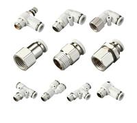 LIUCH Conectores de tubería de conexión neumática, accesorios de manguera blancos, rosca BSP de 1/4, 1/2, 6 mm y 8 mm, conector de tubo de aire de acoplamiento rápido(6-m5 (6mm-M5),PC)