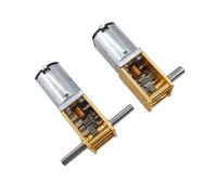 LIUCH Motorreductor de CC en Miniatura 1218-N20 con Engranaje helicoidal autoblocante, 12 V, Eje único y Doble, de Baja Velocidad(Dual Axis,6V190rpm)