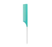 LIUCH Peine de dientes finos colorido, Pin de Metal, estilo de cabello antiestático, peine de cola de rata, peines profesionales for peluquería, cepillo for teñir el cabello(Green)