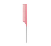 LIUCH Peine de dientes finos colorido, Pin de Metal, estilo de cabello antiestático, peine de cola de rata, peines profesionales for peluquería, cepillo for teñir el cabello(Pink)