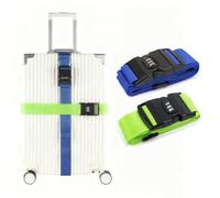 liuchanghe 2 Piezas Correas para Maletas, Correas de Equipaje Ajustables con Etiqueta, para Reconocer Fácil el Equipaje (Azul y Verde)