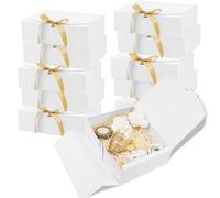 LIUCONGBD 12 cajas de regalo con tapa, 27 x 20 x 8 cm, cinta blanco, caja de propuesta de dama de honor, caja grande de papel de presentación para cumpleaños, Navidad, boda, aniversario, festival