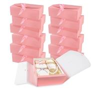 LIUCONGBD 12 cajas de regalo con tapa, 27 x 20 x 8 cm, cinta rosa, caja de propuesta de dama de honor, caja grande de papel de presentación para cumpleaños, Navidad, boda, aniversario, festival