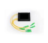 LIUDONGX 3 uds 2x4 módulo divisor PLC de fibra óptica 2 * 4 tipo de caja SC FC ST LC coletas tipo Cassette FTTH acoplador amarillo 2:4(LC A)