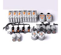 liuduo Technik Power Functions Set para Coches Technic, 4 L, 2 XL, 2 M, 2 mandos a Distancia, 4 receptores, 6 Compartimiento de batería, Compatible con Lego Technics