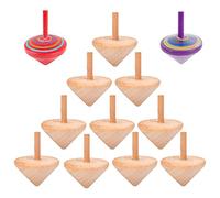 Liuer 20PCS Peonza de Madera,Juego de peonzas,Peonza trompo,Creativo Juguete Regalos y Detalles para Comuniones,Niños,Niñas,Fiestas de Cumpleaño(Dibuja Colores tú Mismo) (A)