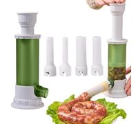 Liuer Máquina Llenadora de Salchichas,Máquina para Hacer Salchichas Caseras,Embutidora de Chorizos Manual Embutidora de Salchichas de Plastico con 4 Embudos Herramientas para Embutidos Caseros