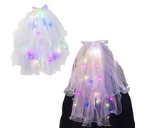 Liuer Velo Novia Blanco, Velo de Novia Despedida para Novias Bodas Despedidas de Solteros Accesorios de Foto de la Boda (B)