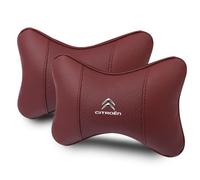 LIUFUMEI 2 Piezas Reposacabezas Coche de Cuero Perforado para Citroen Berlingo III 2018+, Cojín Cervical Ergonómico y Transpirable con Diseño de Hueso Almohada,Red