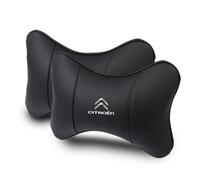 LIUFUMEI 2 Piezas Reposacabezas Coche de Cuero Perforado para Citroen C3 Aircross 2018-2020, Cojín Cervical Ergonómico y Transpirable con Diseño de Hueso Almohada,Black