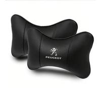 LIUFUMEI 2 Piezas Reposacabezas Coche de Cuero Perforado para Peugeot 308 Sw III 2021-, Cojín Cervical Ergonómico y Transpirable con Diseño de Hueso Almohada,Black