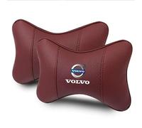 LIUFUMEI 2 Piezas Reposacabezas Coche de Cuero Perforado para Volvo V40 Cross Country 2013-2016 2016-2020, Cojín Cervical Ergonómico y Transpirable con Diseño de Hueso Almohada,Red