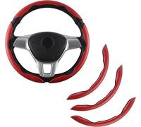 LIUFUMEI 3 Piezas Funda Volante Fibra de Carbono para Ford Focus Mk4 2018-2025 Segmentada Antideslizante Transpirable Deportiva Accesorio de Protección Interior,Orange