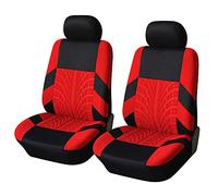 LIUFUMEI 4 Piezas Fundas Asientos Coche para Fiat 500L MPV 2012-2022, Protector Huella-de-Neumático Deportivo Interior Escenario Juego-Completo Poliéster,Red