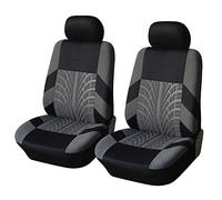 LIUFUMEI 4 Piezas Fundas Asientos Coche para VW T-Roc Compact SUV 2017-2025, Protector Huella-de-Neumático Deportivo Interior Escenario Juego-Completo Poliéster,Grey