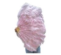 LIUHLFSR 1/2 piezas de abanico plumas 100 cm largo for fiestas, bailes, abanicos plegables, accesorios for espectáculos escenario y para Espectáculos, Decoración, Fiestas(Light pink,2PCS Left Right)