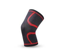 LIUHLFSR 2 pares de rodilleras deportivas tejidas silicona for baloncesto al aire libre cubierta protectora for piernas correr Fitness sentadillas equipo protector rodilla Para Correr Entrenar(Red,S)