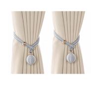 LIUHLFSR 2 uds alzapaños de Cortina Perlas, Fijaciones Decorativas, Cuerda sin punzón Ajustable extraíbles para el Hogar y la Oficina(Grey)