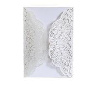 LIUHLFSR 25/50 tarjetas de invitación boda cortadas con láser, encaje floral, for negocios, cumpleaños, despedida soltera, decoración for fiestas bodas para Bodas, Cumpleaños(White,25pcs)
