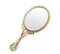 LIUHLFSR Espejo de Maquillaje Vintage, pequeño, Mano, tamaño Viaje, Corte Pelo, Espejo Facial Decorativo con Reflejo Verdadero para Viajes Diarios