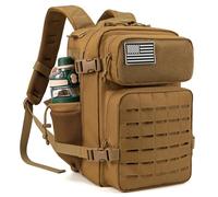 LIUHLFSR Mochila táctica de 25L for hombres y mujeres, mochilas viaje for senderismo, equipo acampada al aire libre, mochila escolar Para Montañismo(Khaki)