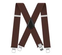 LIUHLFSR Tirantes de trabajo elásticos ajustables en la espalda con clips anchos y resistentes para trajes y ropa formal(Brown)