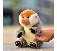 LIUHONGFEI Juguete de peluche de mono de nariz larga simulado, mono malasio, se puede pegar en ambas manos