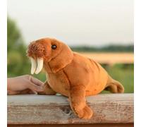 LIUHONGFEI Juguete de peluche de morsa simulada, muñeca de animal de peluche realista, aproximadamente 12.5 pulgadas de largo