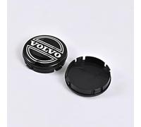 LIUIN 4 Piezas Rueda de Centro Tapacubos Coche para Volvo S40 I / V40 I Bj. 2001-2025, Tapas De Rueda De Centro Embellecedor para Llantas Tapas para Llantas,Black-64mm
