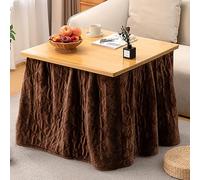 LIUJHGH Mesa kotatsu Japonesa Tradicional, Mesa calefactora de Madera con Manta y Patas Plegables para el Calor Invernal(Wood,70cm/27.5in)