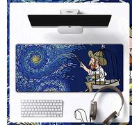 LIUJUAN Doble Cara Gaming Mouse Pad Cute Dibujos Animados Van Gogh Alfombrilla De Ratón Súper Gran Personalidad Chica Fresca Literaria Creativa Mesa Mat Anime Custom Ins Wind-2_400X800Mm_5Mm