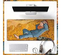 LIUJUAN Doble Cara Gaming Mouse Pad Cute Dibujos Animados Van Gogh Alfombrilla De Ratón Súper Gran Personalidad Chica Fresca Literaria Creativa Mesa Mat Anime Custom Ins Wind-15_400X800Mm_4 Mm