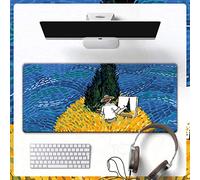 LIUJUAN Doble Cara Gaming Mouse Pad Cute Dibujos Animados Van Gogh Alfombrilla De Ratón Súper Gran Personalidad Chica Fresca Literaria Creativa Mesa Mat Anime Custom Ins Wind-9_500X1000Mm_3Mm