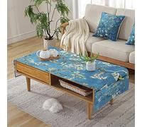 LIUJUAN Mantel De Mesa Paño De Tabla Redondo Tela De Lino De Algodón Mesa De Café Mantel Sala De Estar Simple TV Gabinete Cubierta Toalla-Flor De Albaricoque Van Gogh_Los 60 * 170Cm