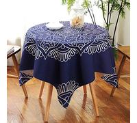 LIUJUAN Manteles De Mesa Paño De Tabla Lino Estilo Étnico Creativo De Algodón Y Lino A Prueba De Polvo Pequeño Mantel Redondo Mesa De Centro Cuadrada-Si_El 140 * 140Cm