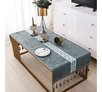 LIUJUAN Manteles Mesa De Centro Mantel Sala De Estar Mesa De Comedor Tela Tela Gabinete De TV Mantel Rectangular Moderno Minimalista-Azul_60 * 200 Cm (Adecuado para 150 * 160 Cm)