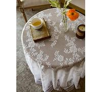 LIUJUAN Paño de Mesa Mantel de Encaje Redondo pequeño Mantel de Mesa Redondo Mantel Blanco Retro nórdico Cubierta de Mesa de Postre-Encaje Retro Blanco_Mantel Redondo de 160cm