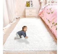 LIUJYUAN Alfombra Salon 120 x 240 cm Antideslizante y Suave Home Alfombra Interior Fácil de Limpiar para Sala de Estar Dormitorio, Habitacion de Adolescente Niño y Niña, Blanco