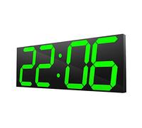 Liukouu 17 En De Gran TamañO Reloj Digital LED, Control Remoto ElectróNico Reloj Montado En La Pared con Pantalla De Temperatura, FuncióN De Cuenta Regresiva(Green Digit Enchufe de la UE)